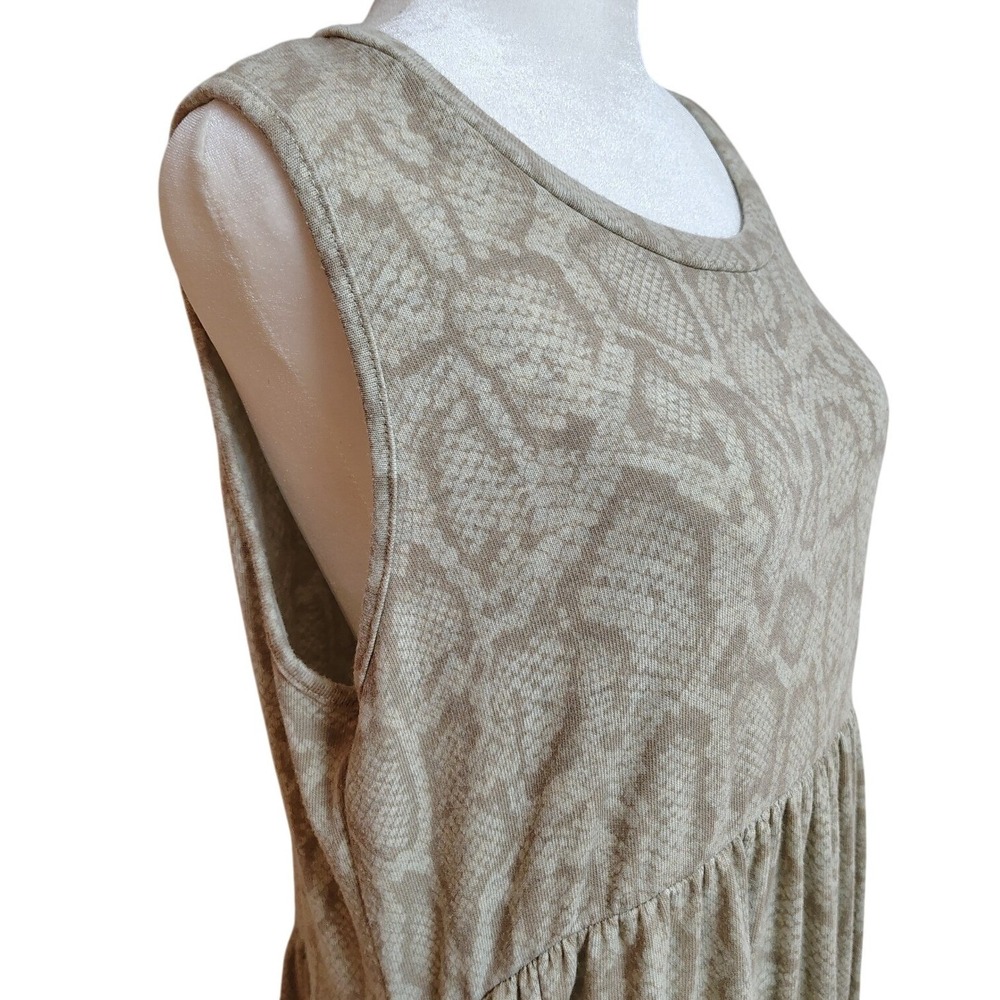 Sleeveless Taupe Snake-Print Maxi Dress - Picture 6 of 9